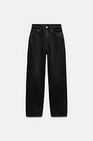 HIGH-WAISTED TRF MOM FIT JEANS