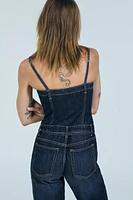 LONG TRF DENIM JUMPSUIT WITH BELT