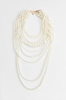 MULTI-STRAND FAUX PEARL NECKLACE