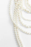 MULTI-STRAND FAUX PEARL NECKLACE