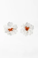 RAISED SHIMMERY FLOWER EARRINGS