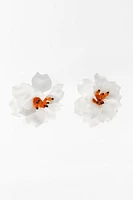 RAISED SHIMMERY FLOWER EARRINGS