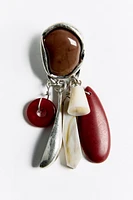 RESIN STONE CHARM EARRINGS