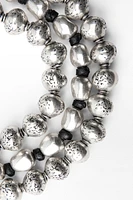 METAL SPHERES CORD NECKLACE