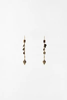 DROP STONE CHARM EARRINGS