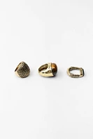 3 PACK OF STONE RINGS