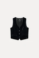 FITTED VELVET VEST