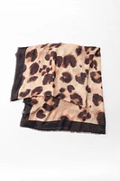 ANIMAL PRINT SILK MODAL SCARF