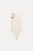 SATIN EFFECT BOW BODYSUIT