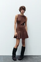 BOX PLEAT MINI DRESS