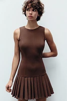 BOX PLEAT MINI DRESS