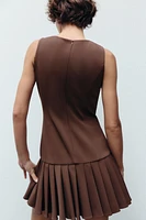 BOX PLEAT MINI DRESS