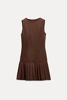 BOX PLEAT MINI DRESS