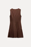 BOX PLEAT MINI DRESS