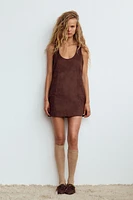 FAUX SUEDE MINI DRESS