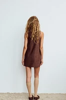 FAUX SUEDE MINI DRESS