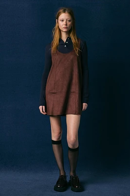 FAUX SUEDE MINI DRESS