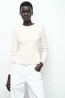 RUFFLED SOFT SWEATER