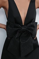 RHINESTONE BOW DRESS