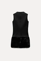 DRESS WITH FAUX FUR BELT