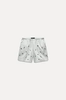 POPLIN BEJEWELED SHORTS