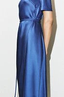 SATIN EFFECT MIDI DRESS ZW COLLECTION