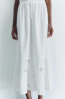 EMBROIDERED LINEN BLEND SKIRT ZW COLLECTION