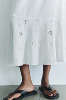 EMBROIDERED LINEN BLEND SKIRT ZW COLLECTION