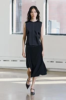 ASYMMETRIC TOPSTITCHING SKIRT ZW COLLECTION