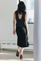 ASYMMETRIC TOPSTITCHING SKIRT ZW COLLECTION