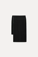 ASYMMETRIC TOPSTITCHING SKIRT ZW COLLECTION