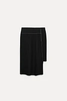 ASYMMETRIC TOPSTITCHING SKIRT ZW COLLECTION