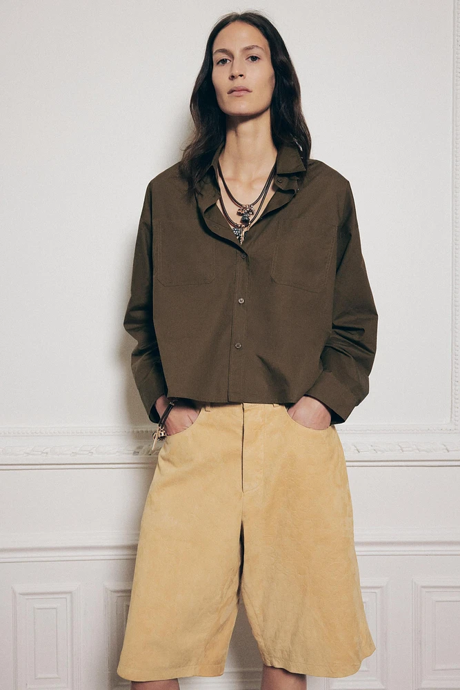 CROPPED POPLIN SHIRT ZW COLLECTION