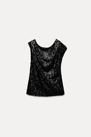 ASYMMETRIC SEQUIN TOP ZW COLLECTION