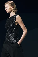 ASYMMETRIC SEQUIN TOP ZW COLLECTION