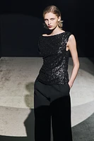 ASYMMETRIC SEQUIN TOP ZW COLLECTION