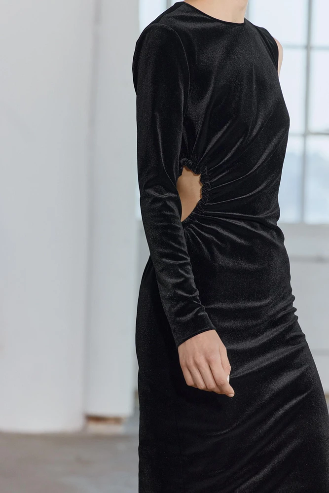 ASYMMETRICAL VELVET DRESS ZW COLLECTION