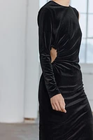 ASYMMETRICAL VELVET DRESS ZW COLLECTION