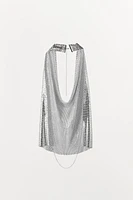 METALLIC HALTER TOP