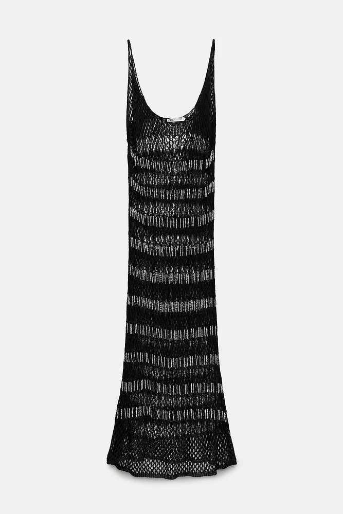 BEADED MESH DRESS