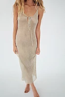 METALLIC MESH MIDI DRESS