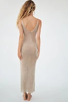 METALLIC MESH MIDI DRESS