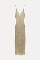 METALLIC MESH MIDI DRESS