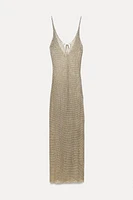 METALLIC MESH MIDI DRESS