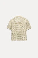 CROCHET POLO TOP