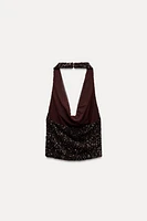 SEQUIN HALTER TOP