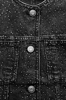 RHINESTONE DENIM JACKET ZW COLLECTION