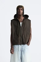 HOODED SHIRT VEST