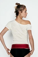 ASYMMETRICAL KNIT CROP TOP