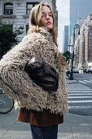 FAUX FUR KNIT JACKET